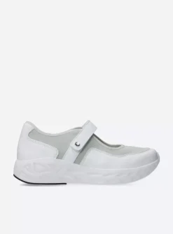Spring S2F - wit/grijsgroen combi stretchleer