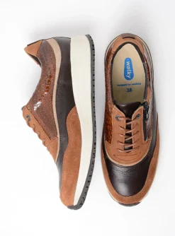 Sprint - cognac combi leer