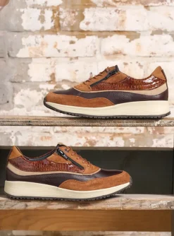 Sprint - cognac combi leer