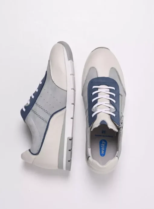 Yell XW - gebroken wit/denim leer
